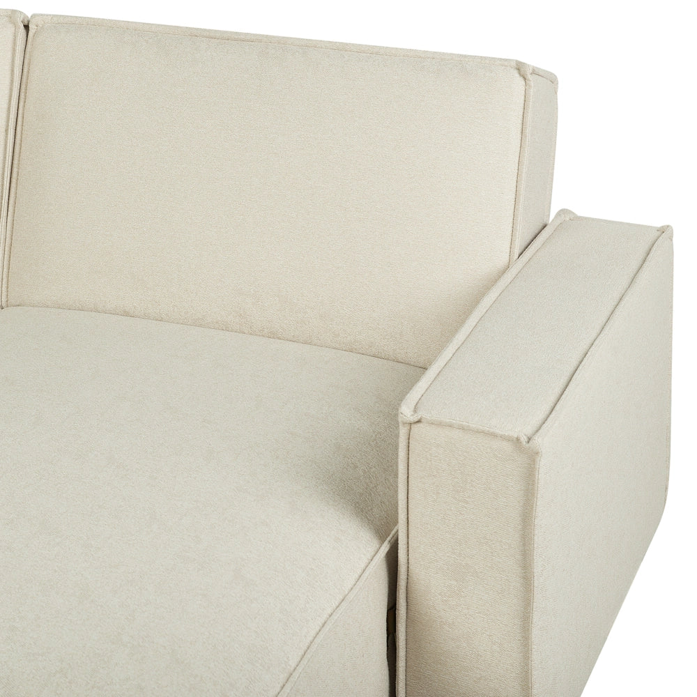 Divano letto ad angolo letto a L con rivestimento in tessuto grigio a 3 posti a versione sinistra