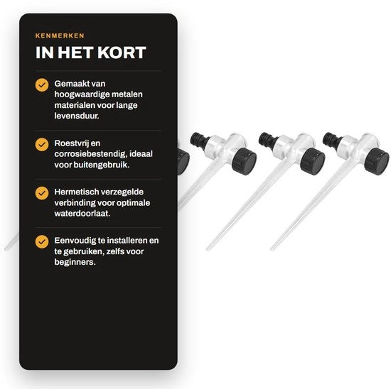 Spreminiere per Giardino di Alta Qualità - 1/2 Pollici Interno Tubo - Inox e Resistente alla Corrosione - Facile da Utilizzare - Durevole e Robusto - Spreminiere per Irrigazione