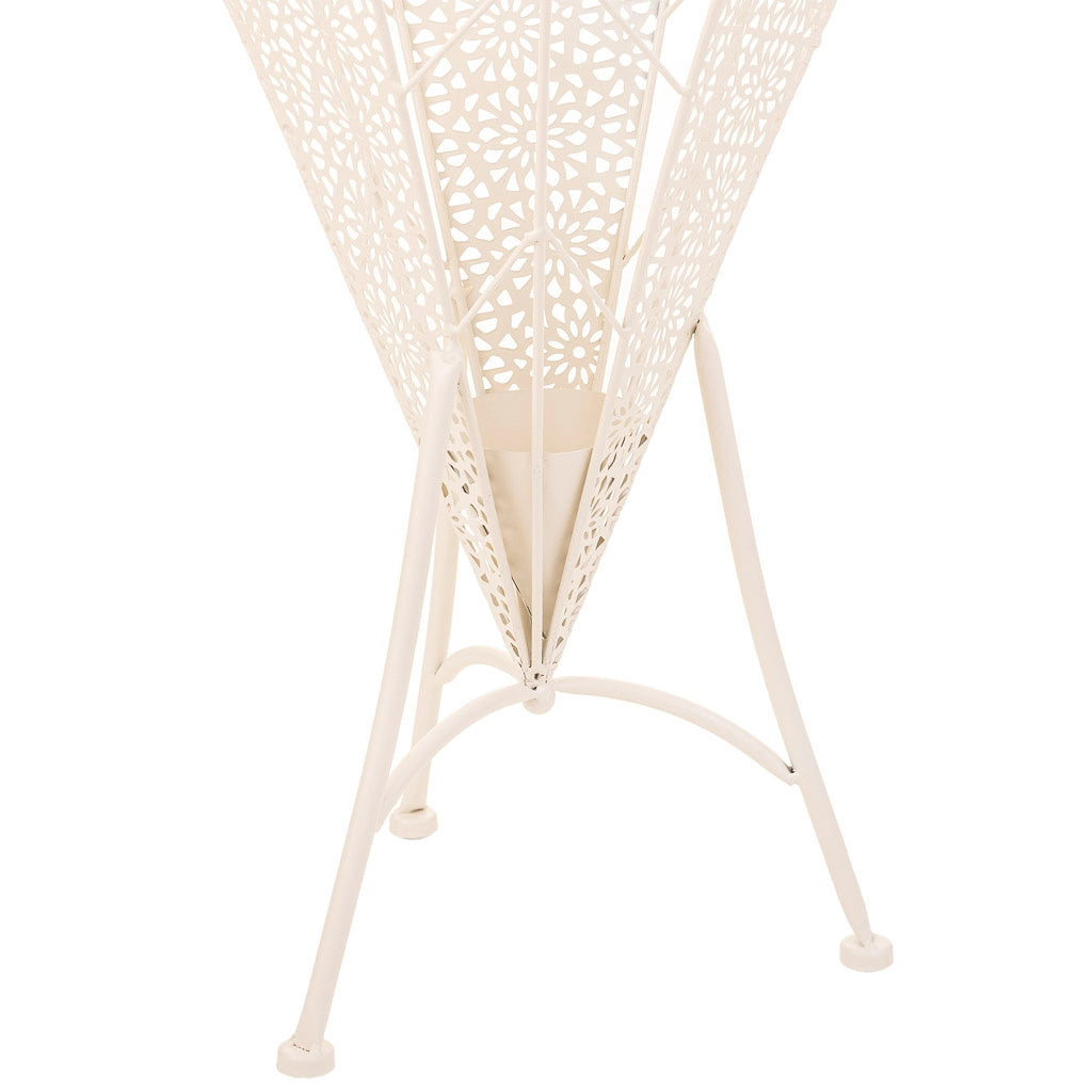 Portaombrelli in ferro battuto bianco 28x28x68