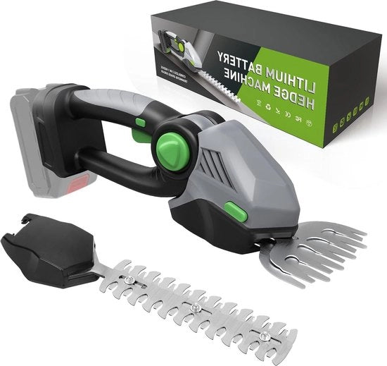 Accu 2-in-1 heggenschaar e grasschaar elettrica - 60° regolabile - compatibile con batteria 18V - tagliaerba - accetta - siepe - trimmer per prato