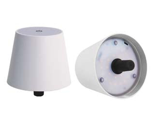 LAMPADA DA TAVOLO A LED RICARICABILE A TAPPO BIANCA- - mm.105x90h. -  SYNTESY