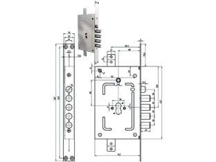 SERRATURA TRIPLICE INFILARE C/SCR. CIL. EUROP. BLIND. REV. 2650 PE (2)- - (2650PEN-02) -  CR