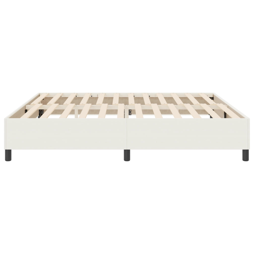 Letto Box Spring Crema 200x200 cm Tessuto a coste