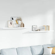 Scaffali a Parete 2 pz Bianco Lucido 120x23,5x3,8 cm in MDF 323758