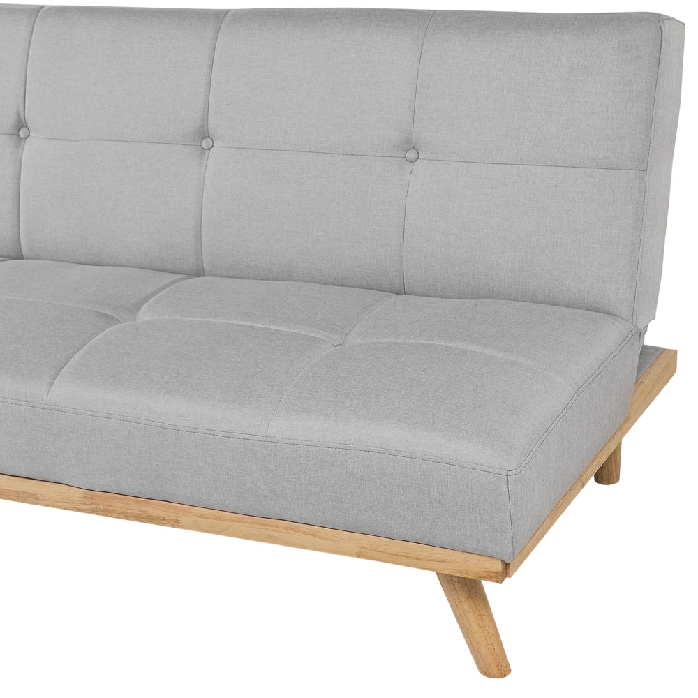Divano letto Click Clack a 3 posti per soggiorno moderno trapuntato grigio chiaro