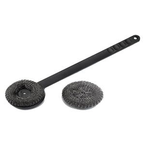 SPAZZOLA PER GRIGLIE CON SPUGNA ACCIAIO cm. 45  - OMPAGRILL