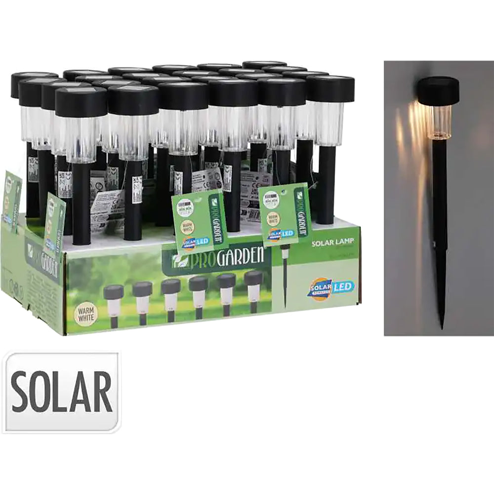 LAMPADA A ENERGIA SOLARE cm 18 x h.55 - corpo nero- 24 pezzi  - Senza Marca