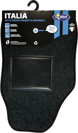 Lubex SET 4 TAPPETI UNIVERSALI PER AUTO IN MOQUETTE ''ITALIA''