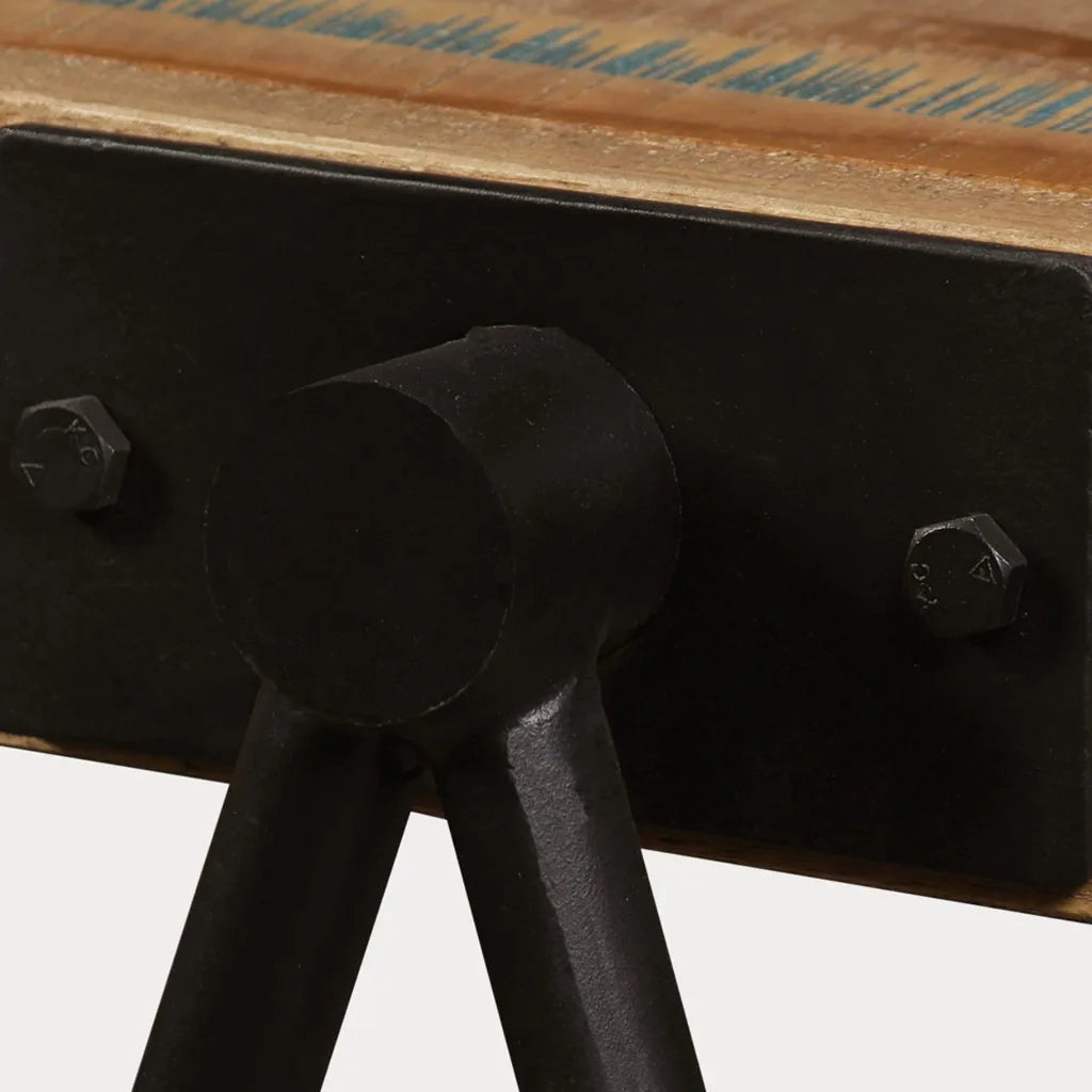 Tavolino Laterale-Tavolino da soggiorno-Tavolo in Legno Massello di Teak di Recupero