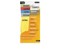 SET 5 PANNI MICROFIBRA CON DESTINAZIONI D'USO- - cm.38x30 - 6 pezzi APEX