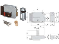 ELETTROSERRATURA PER CANCELLI SENZA TETTO CON PULSANTE E FERMO A GIORNO 11931- - mm.60 DX (11921601) - 1 pezzi CISA