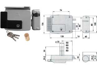ELETTROSERRATURA PER CANCELLI CON TETTO VERNICIATA 11721 N7- - mm.70 DX (11721701N7) - 1 pezzi CISA