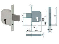 SERRATURA DA INFILARE PER CANCELLI CON CATENACCIO E SCROCCO 42012- - mm.50 (42012500) - 2 pezzi CISA