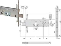 SERRATURA TRIPLICE DA INFILARE PER FASCE A CILINDRO EUROPEO MM.64 H 56357- - mm.100 (56357100) - 1 pezzi CISA