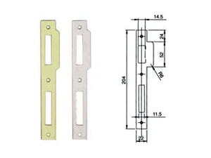 CONTROPIASTRA PIANA PER SERRATURE LEGNO SERIE 200N-221N- - in acciaio cromato (032013) - 10 pezzi ISEO