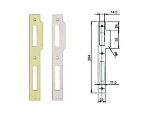 CONTROPIASTRA PIANA PER SERRATURE LEGNO SERIE 200N-221N- - in acciaio cromato (032013) - 10 pezzi ISEO