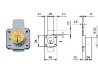 SERRATURA DA APPLICARE PER CASSETTO E ANTINA VERTICALE 106214- - (106214) - 1 pezzi ISEO