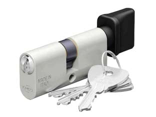 DOPPIO CILINDRO OVALE IN ALLUMINIO CON POMOLO 143P- -mm.60 decentrato (27x33) (143.27.33P) - 1 pezzi OMEC