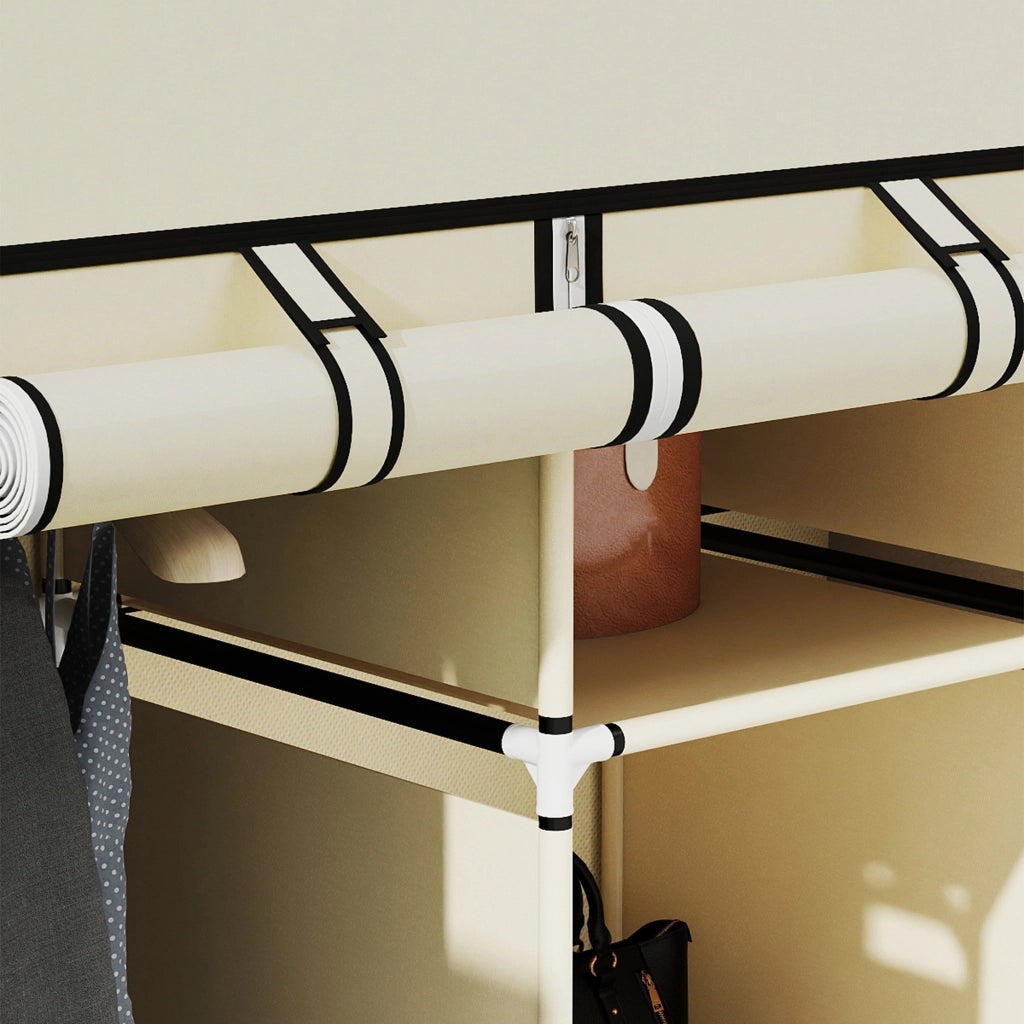 Armadio in Stoffa con Ripiani e Appendiabiti ¨C zephmum ¨C Cremewei? 90x51x200