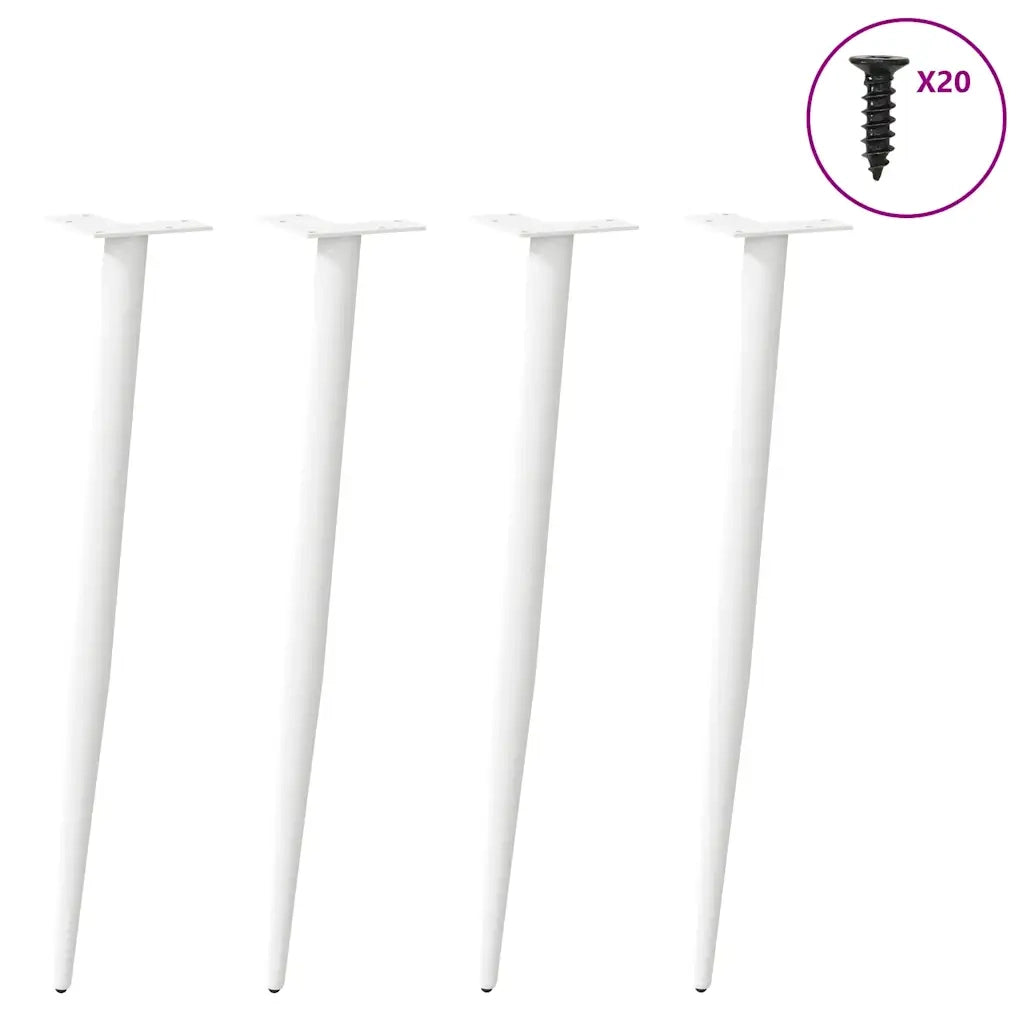 Gambe per Tavolo Consolle Forma Conica 4 pz Bianche 72-73 cm Acciaio 4012517