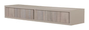 Mensola da Parete con 2 Cassetti 88,2x13,4x20 cm in Fibra di Legno Domino Marrone e Rovere Moka