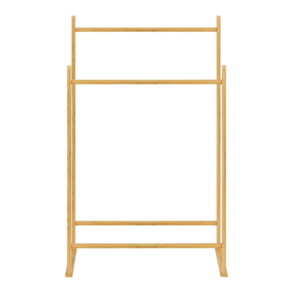 Stand Appendiabiti Mariehamn con 2 Barre Porta Abiti Legno di Pino Naturale 122 x 80 x 50 cm [en.casa]