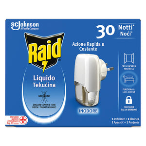 ANTIZANZARE ELETTRICO AD EMANAZIONE con 1 ricarica liquida  - RAID