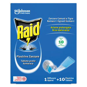 ANTIZANZARE ELETTRICO A PIASTRINE 'BASE' con 10 ricariche  - RAID