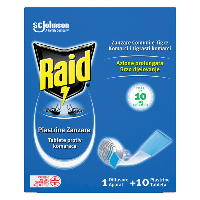 ANTIZANZARE ELETTRICO A PIASTRINE 'BASE' con 10 ricariche  - RAID