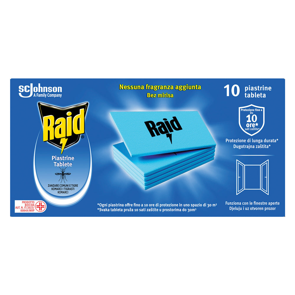ANTIZANZARE PIASTRINE RICARICA 10 pezzi  - RAID