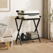 Luggage Rack, Black, 68x38x58 Cm, Bamboo