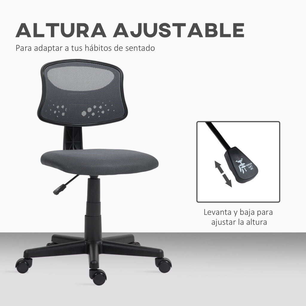 Sedia da Ufficio Girevole con Schienale in Rete Altezza Regolabile ¨C Minimal ¨C Grigia