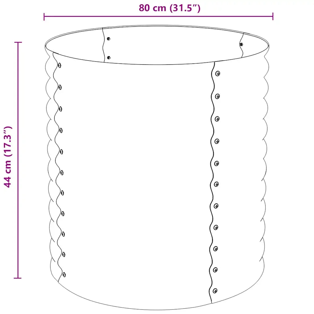 Letto Rialzato Giardino 80x80x81 cm in Acciaio Zincato Argento 45515