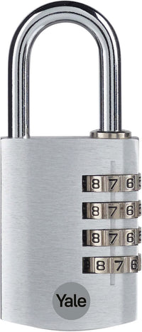 Yale LUCCHETTO DI SICUREZZA CON COMBINAZIONE mm. 20  Corpo alluminio - Arco acciaio  Col. Argento