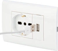 Presa elettrica da muro PolyPool PP6096X Placca incasso bianca USB e Schuko