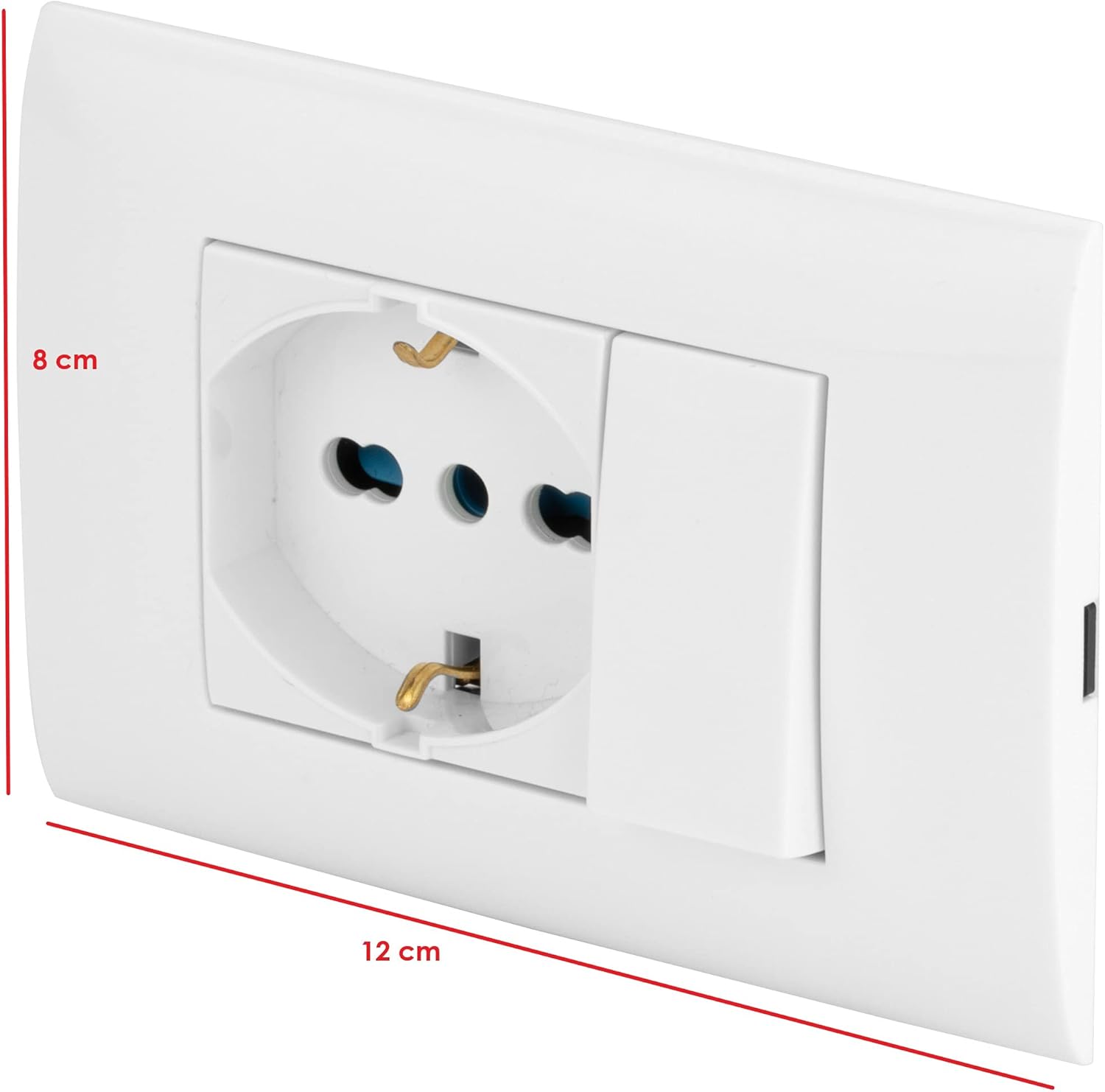 Presa elettrica da muro PolyPool PP6095X Placca incasso bianca pulsante e Schuko