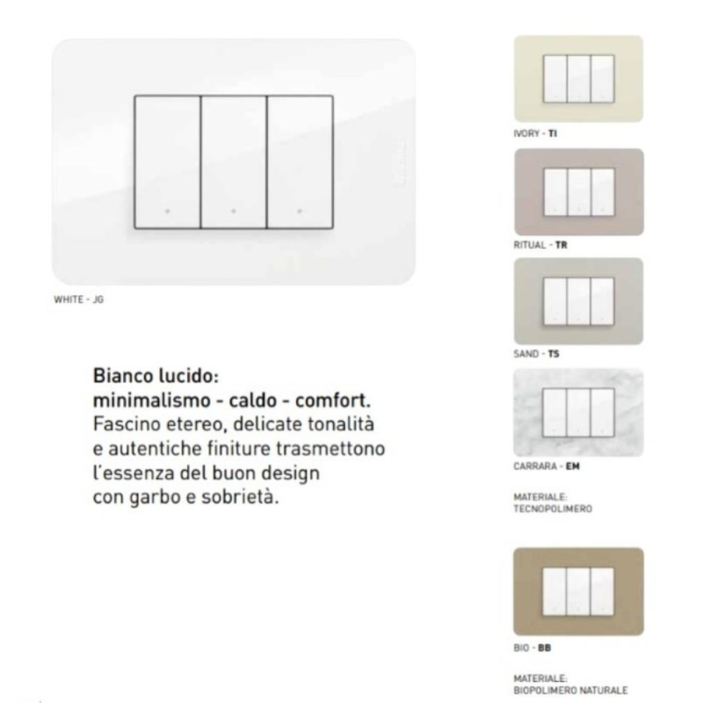 bticino serie matixgo deviatore assiale unipolare illuminabile 10ax 250vac *** colore bianco, confezione 1