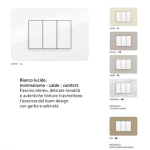 bticino serie matixgo deviatore assiale unipolare illuminabile 10ax 250vac *** colore bianco, confezione 1
