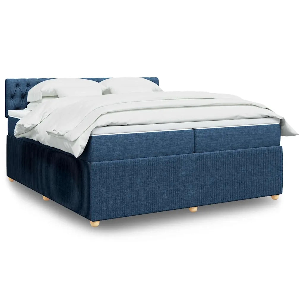 Giroletto a Molle con Materasso Blu 200x200 cm in Tessuto 3289876