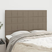 Testiera per Letto-Testata-Testiera Decorativa Tortora 144x5x118/128 cm Tessuto 340346