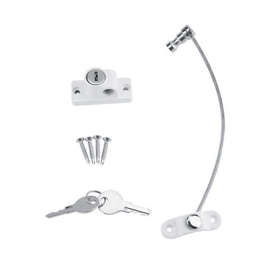 Serratura di sicurezza per bambini, passeggini, porta di sicurezza, cavi, bianco, nero (bianco)