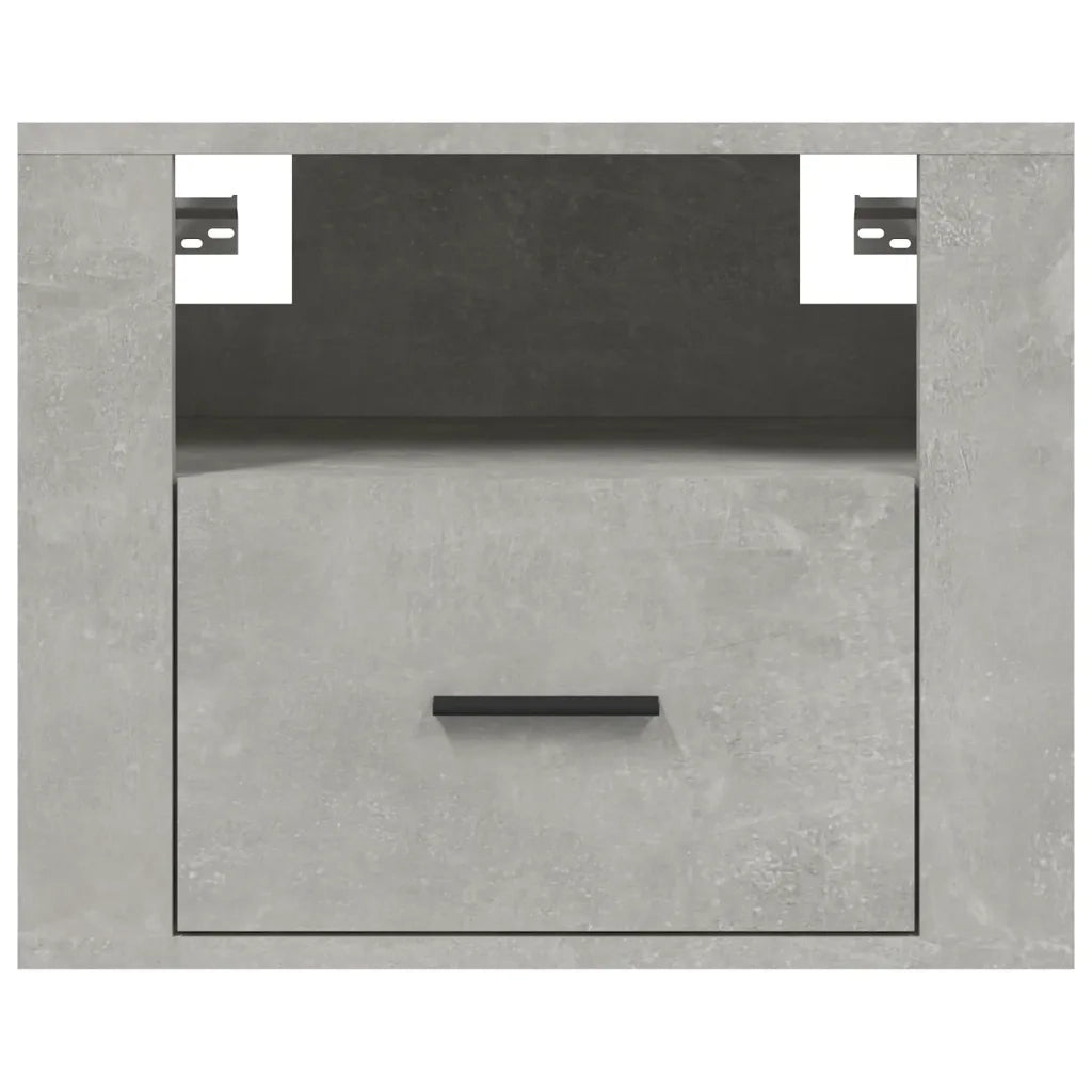 Comodino a Muro Grigio Cemento 50x36x40 cm