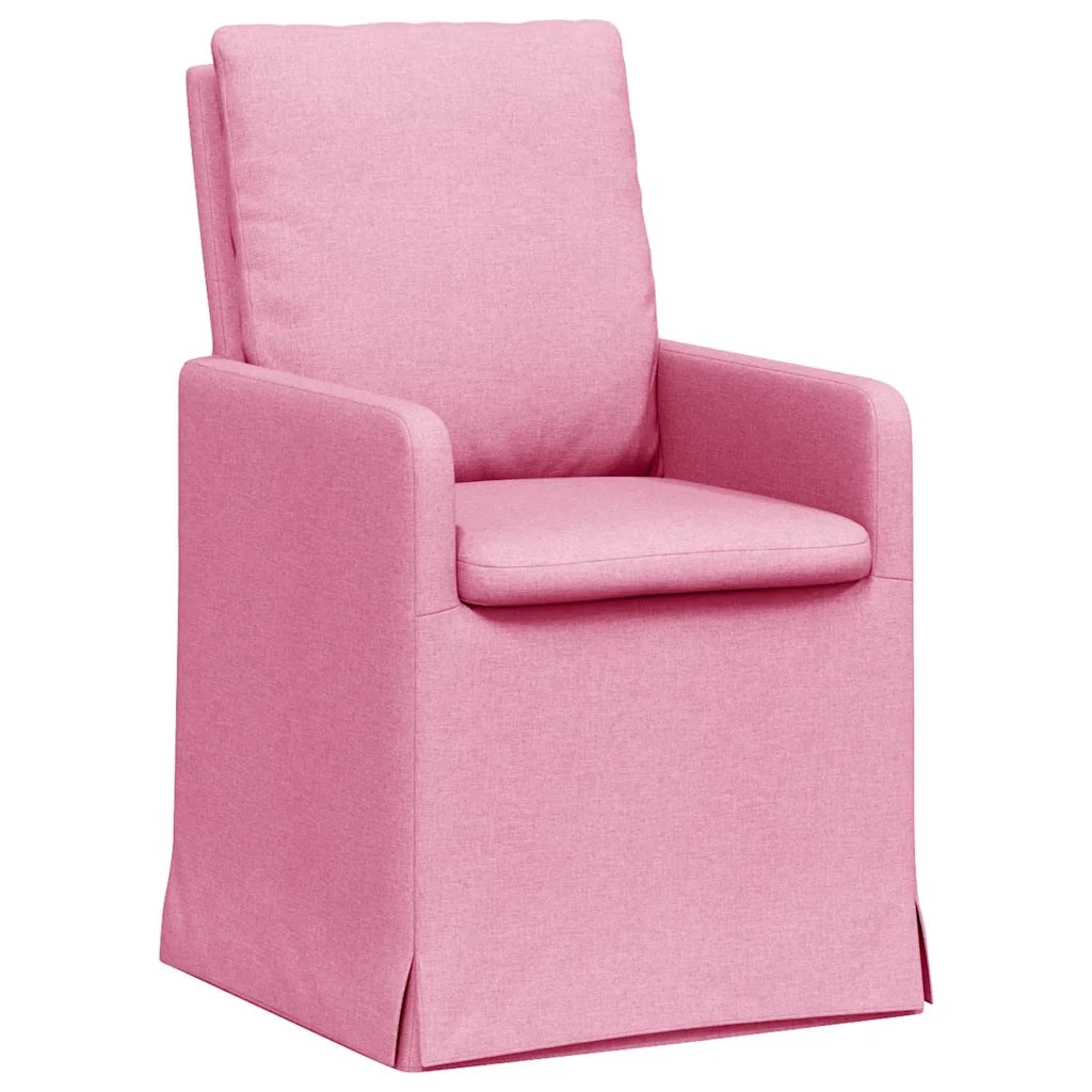 Sedie da pranzo 2 pcs Rosa 57 x 67 x 98 cm Tessuto