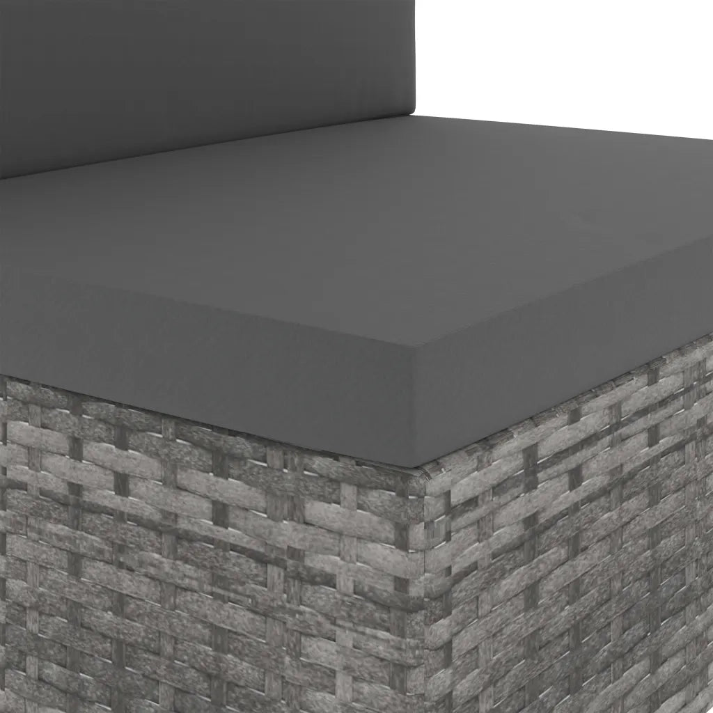 Set Divani da Giardino 2 pz in Polyrattan Grigio 49522