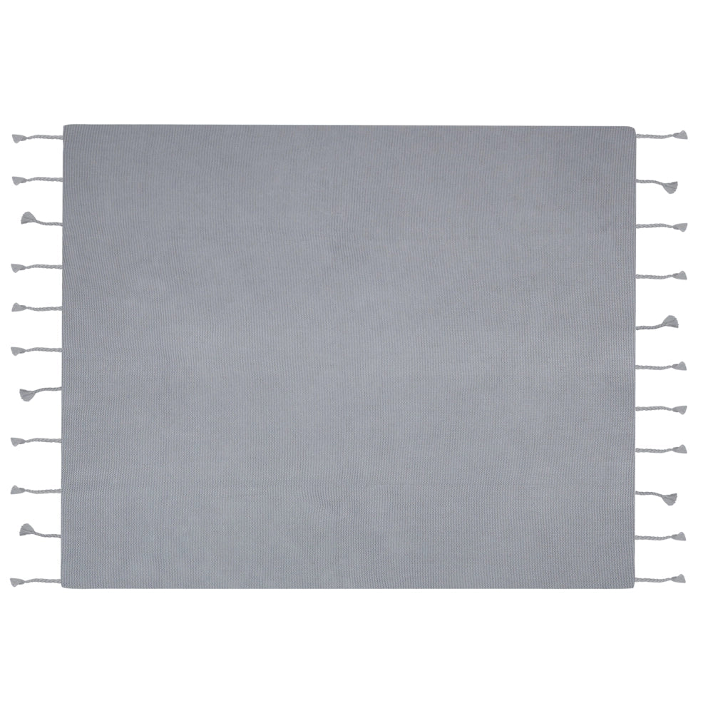 Coperta plaid in cotone grigio 125 x 150 cm Copriletto stile Boho