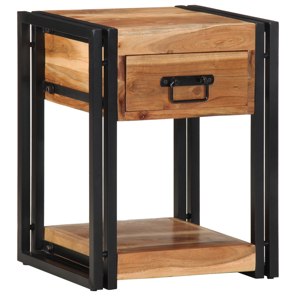 Comodini 2 pezzi 40x35x50 cm Legno massello di acacia