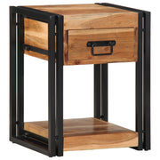 Comodini 2 pezzi 40x35x50 cm Legno massello di acacia