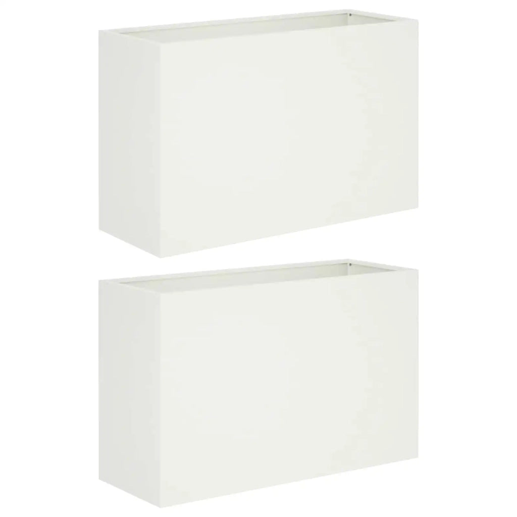 Vaso da giardino 2 pz Bianco 80 x 40 x 50 cm 8005711