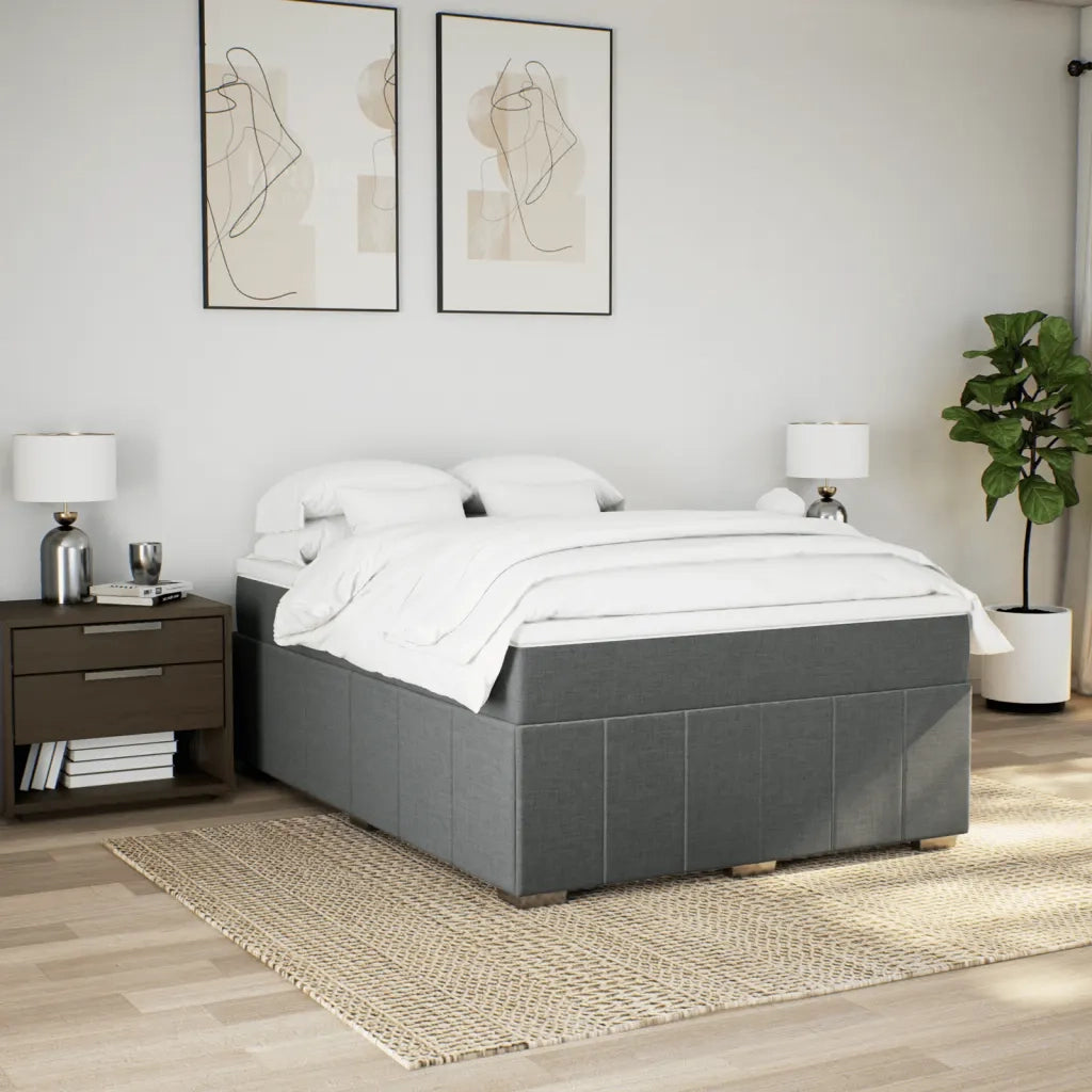 Giroletto a Molle con Materasso Grigio Scuro 160x200 cm Tessuto 3285485