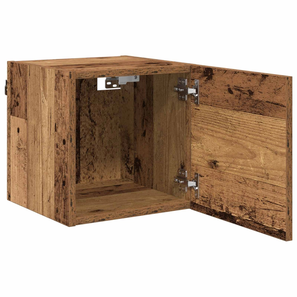 Set di 4 mobili porta TV dal design moderno con contenitore 30,5 x 30 x 30 cm realizzati in legno anticato 02_0058394
